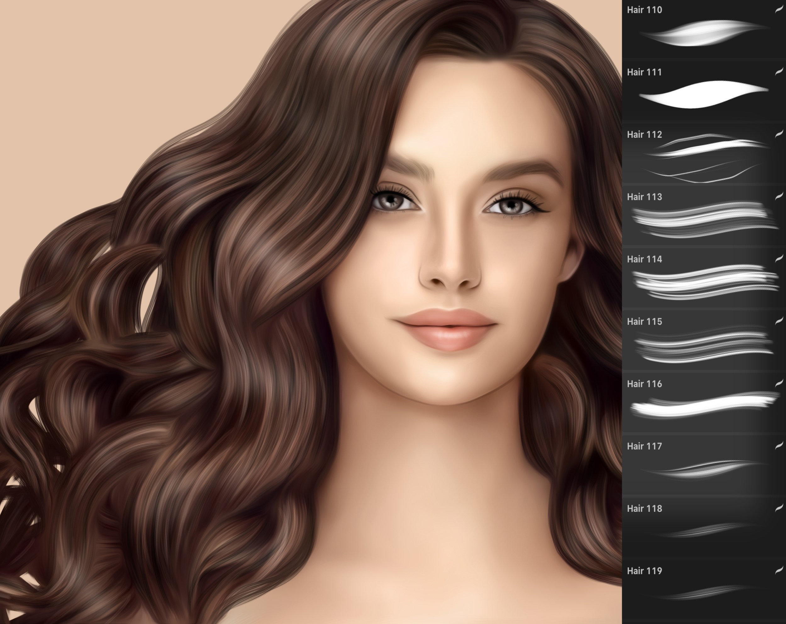 230 Hair Brushes Procreate Brush Bundle Ipad Brushes Etsy