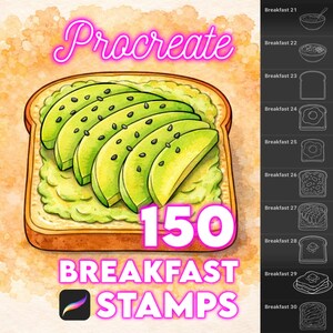 750 Food and drinks stamps bundle for Procreate
