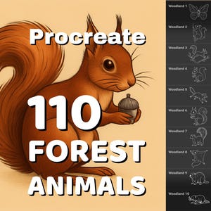 Procreate 110 Forest animals stamps