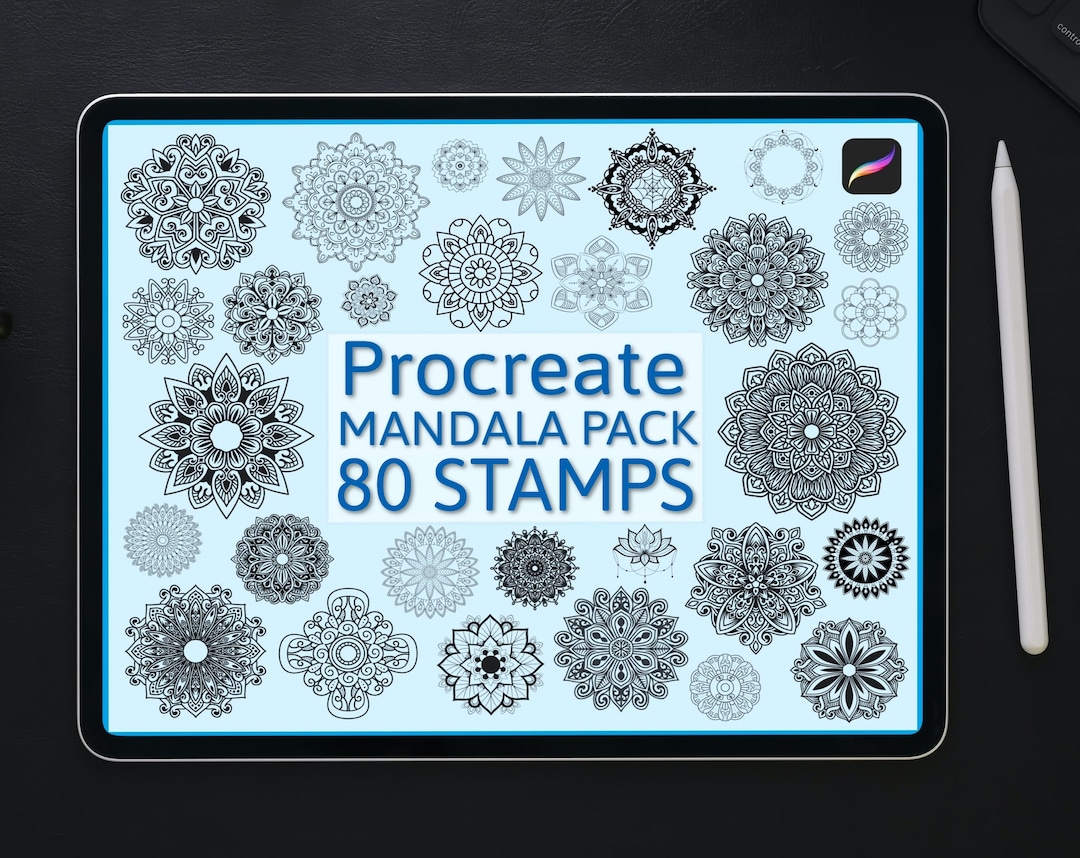 80 Mandala Stamps for Spiritual Art, Procreate Brushes, Yoga Symbols ...