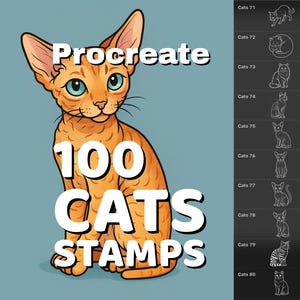 Procreate 100 Cats stamps