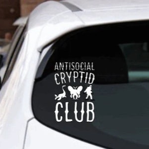 Antisocial Cryptid Club Car Decal - Choose Your Color!