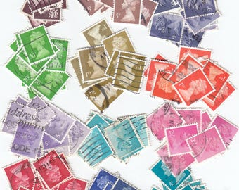12X10 = 120  British machin used Stamps mixture , - for stamp collecting, scrapbooking & crafting