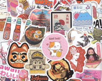 Japanese Vinyl Stickers, Waterproof Laptop Decals, Random Pack (10pcs ...