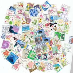 Spedizione gratuita - Confezione da 100 francobolli giapponesi usati - non cartacei - tutti diversi - per collezionismo di filatelia, artigianato, scrapbooking...