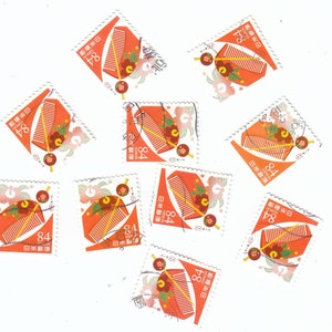 Used stamp collection -- Farm, Fruit, Vegetables, art,  -- off paper--