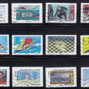12X FRANCJA 2013 używane znaczki pocztowe - bez papieru