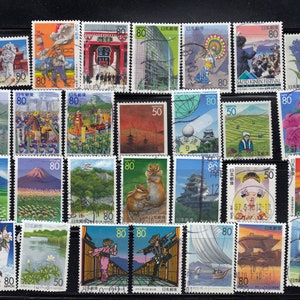 Japan used Prefecture stamps -- off paper- all different -- multiple lots --  vintage- off paper - for artist, crafting, scrapbooking...