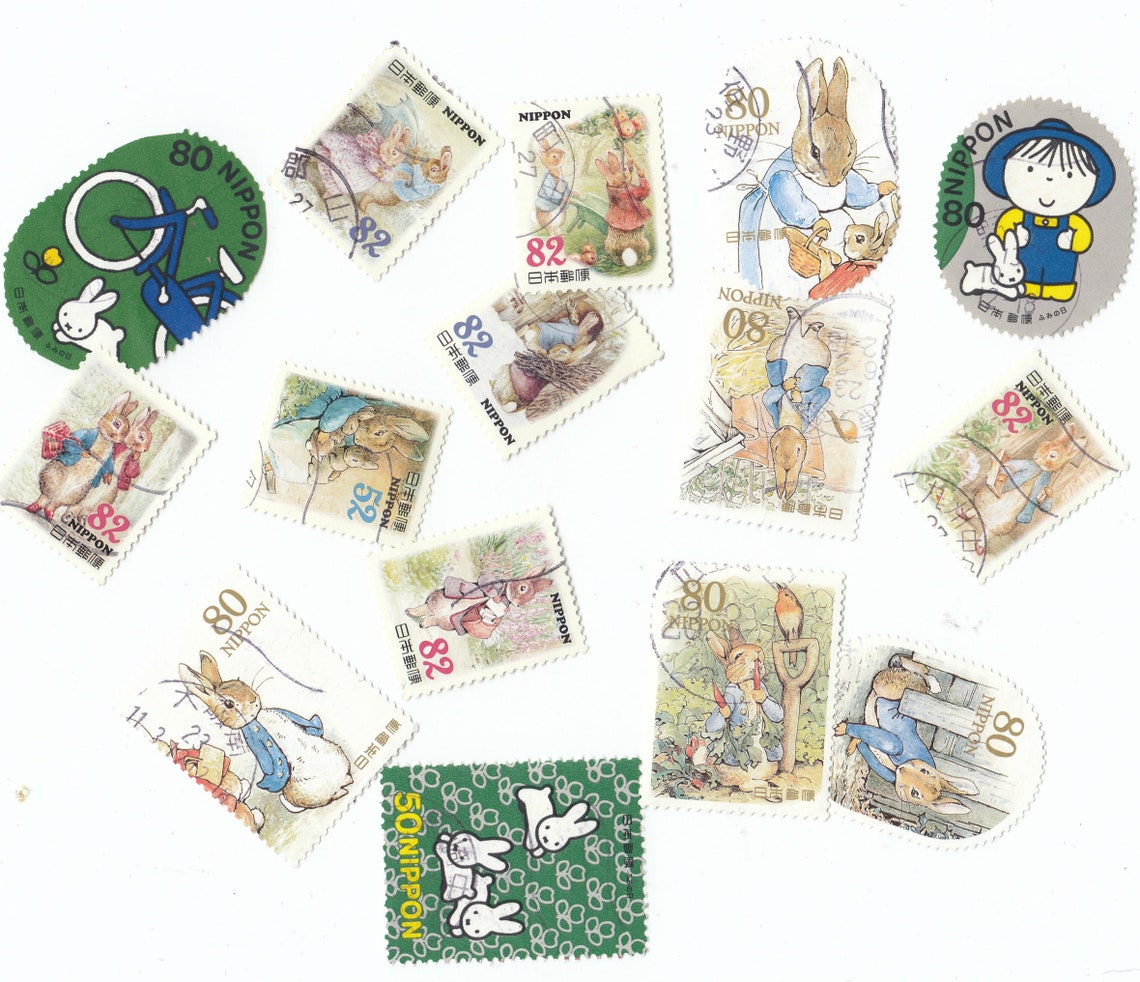 Joj Rabbit Stamps 10X-20X Japan Used Stamp Rabbit off Paper - for Artist, Crafting ...