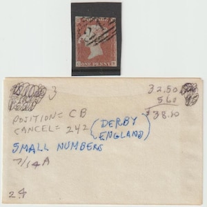 UK -British all different Numeral cancels 242 used stamps --Queen Victoria - Line Engraved in 1800s for artist, crafting, scrapbooking...