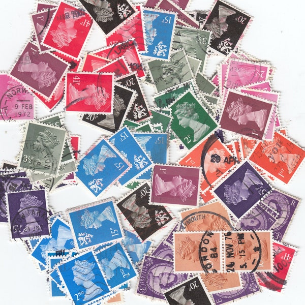 12X10 = 120  British machin used Stamps mixture , - for stamp collecting, scrapbooking & crafting