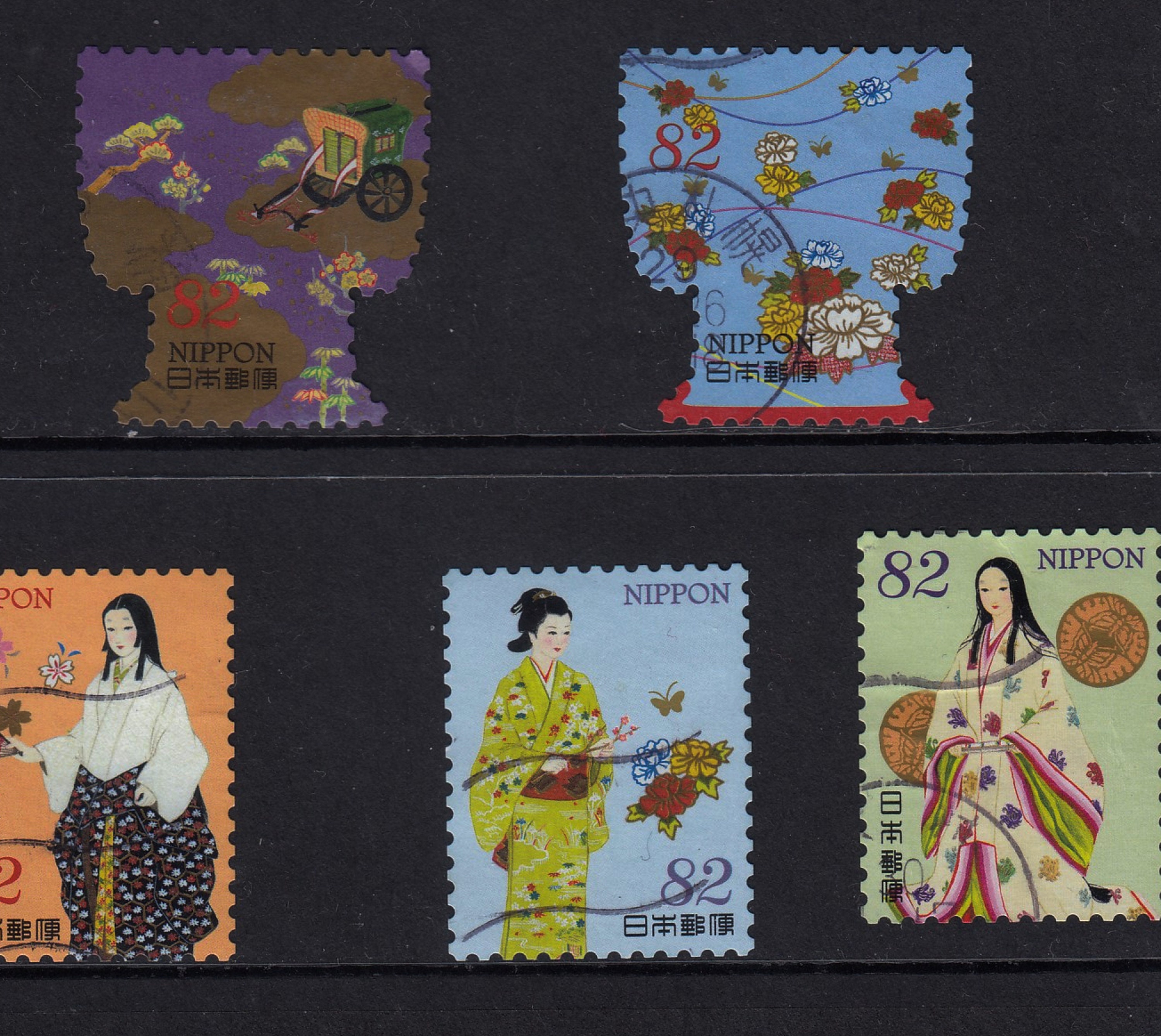 使用済切手　着物 切手 着物1950年代 1960年代 悲母観音像他 34枚 バラ｜Yahoo!フリマ