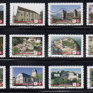 12X FRANCJA 2019 używane znaczki pocztowe - offpaper