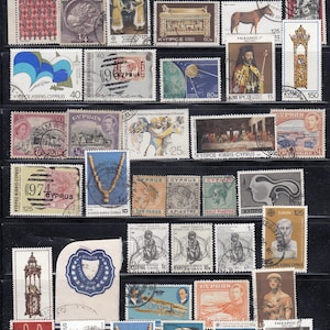 Chipre Vintage - varios lotes - sellos postales usados - fuera de papel - para artistas, manualidades, álbumes de recortes...