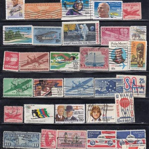United States (US)- Vintage - AirMail - Used/mint stamp pack - for artist, crafting, scrapbooking...
