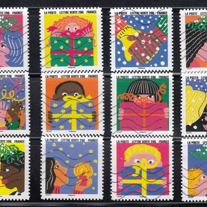 12X FRANCJA 2015 używane znaczki pocztowe - bez papieru