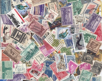 Vintage US Stamp Lot: Assorted Used Stamps for Crafting