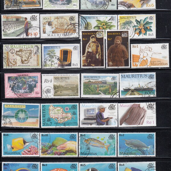 Mauritius - used Vintage postage stamps lot - off paper-all different- for artist, crafting, scrapbooking...