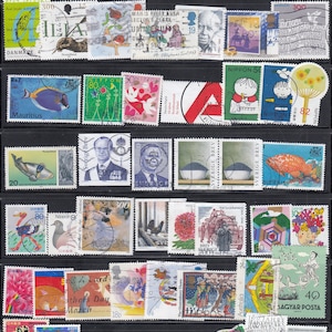 Worldwide Vintage Stamps Wide variety of sizes, colo,Countries  -off paper - fine used/mint stamps - for artist, crafting, scrapbooking...