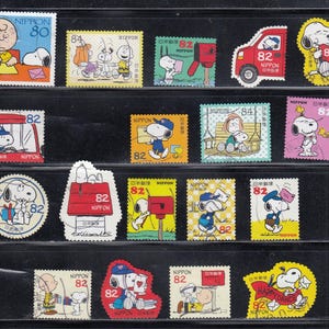 5X États-Unis à 20X Japon, États-Unis "SNOOPY fines d'occasion - timbres - hors papier - collection - pour artistes, travaux manuels, scrapbooking...