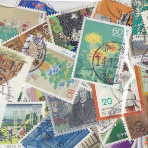 De 50 a 1000 sellos japoneses antiguos usados (antes de 2000) - Envío gratuito - todos diferentes en papel - para artistas, manualidades, álbumes de recortes...
