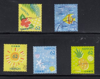 日本のカラフルな使用済み切手コレクション - Etsy 日本