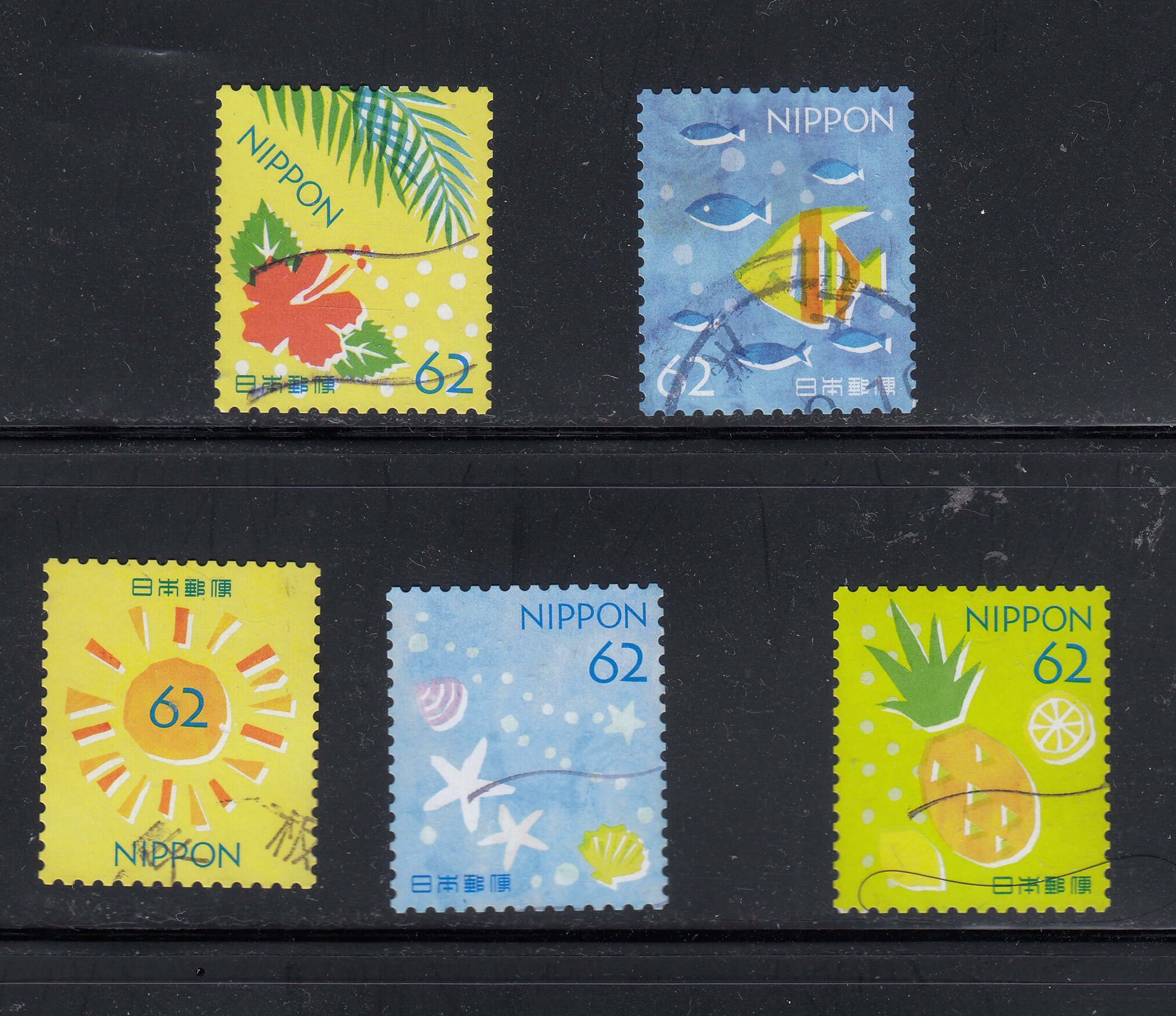 日本のカラフルな使用済み切手コレクション - Etsy 日本