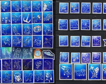 Japanse sterrenbeeldpostzegels: astrologiekunst, scrapbooking (gebruikt)