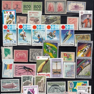 Worldwide Vintage UNused stamps lots -  multiple countries-- for artist, crafting, scrapbooking...