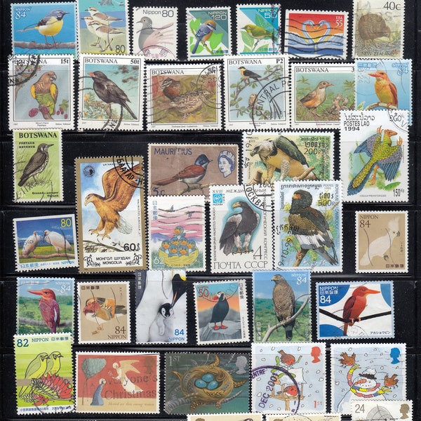 Bird  stamp Collections  - Vintage to Recent -- used postage stamp lots -off paper - fine used