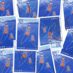 Japan used stamps- LIFE in EDO (Old Tokyo) Art Shrine Pagoda for artist, crafting, scrapbooking...