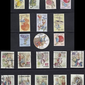 10X-20X Sello japonés usado Conejo fuera de papel - para artistas, manualidades, álbumes de recortes...