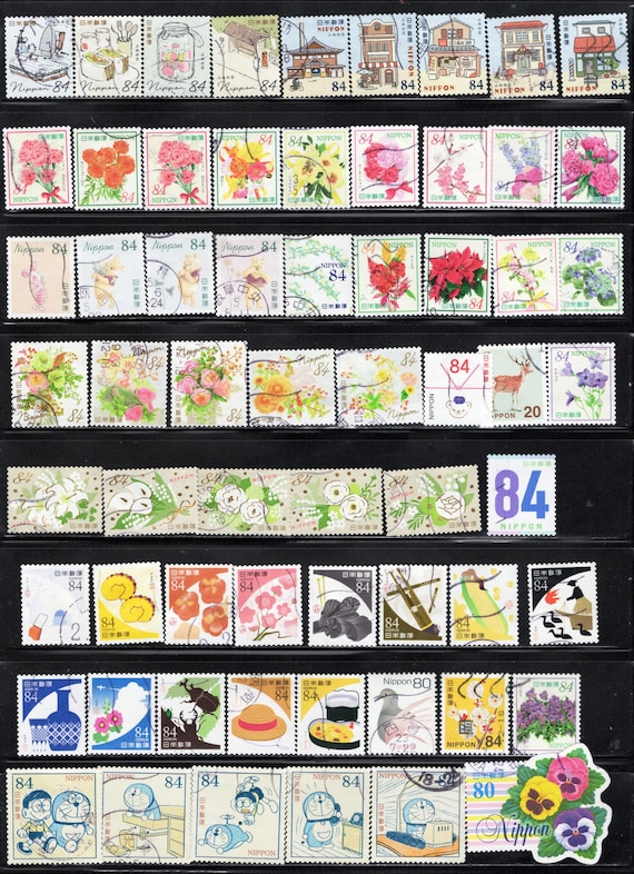 Vintage Japanese Postage Stamps – Used, Off Paper, Crafting