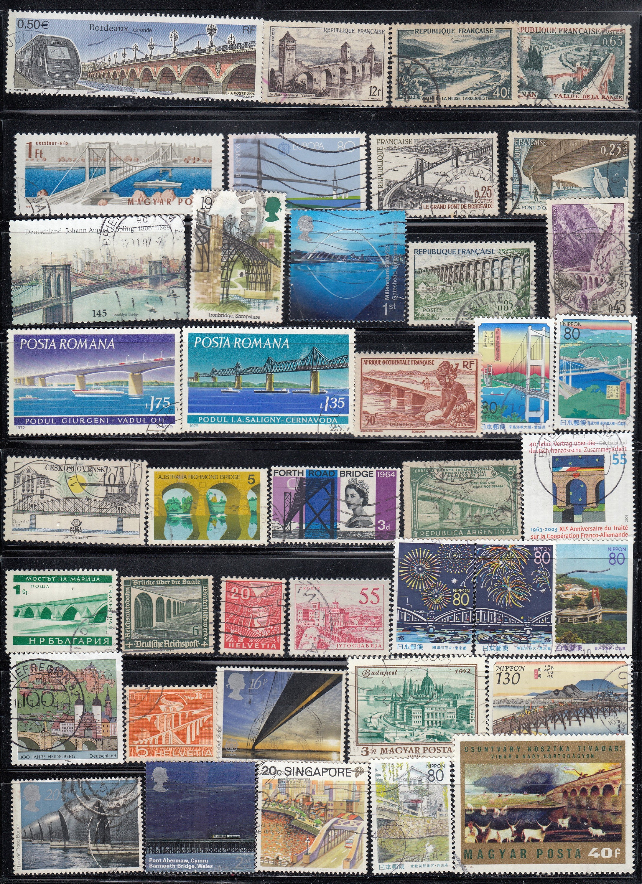 Vintage Bridge Used Postage Stamps All Different - for Stamp Collectors ...