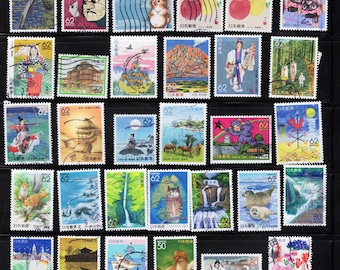 used Vintage  Japanese stamps -Furusato- - off paper- multiple lots , artist, crafting, scrapbooking