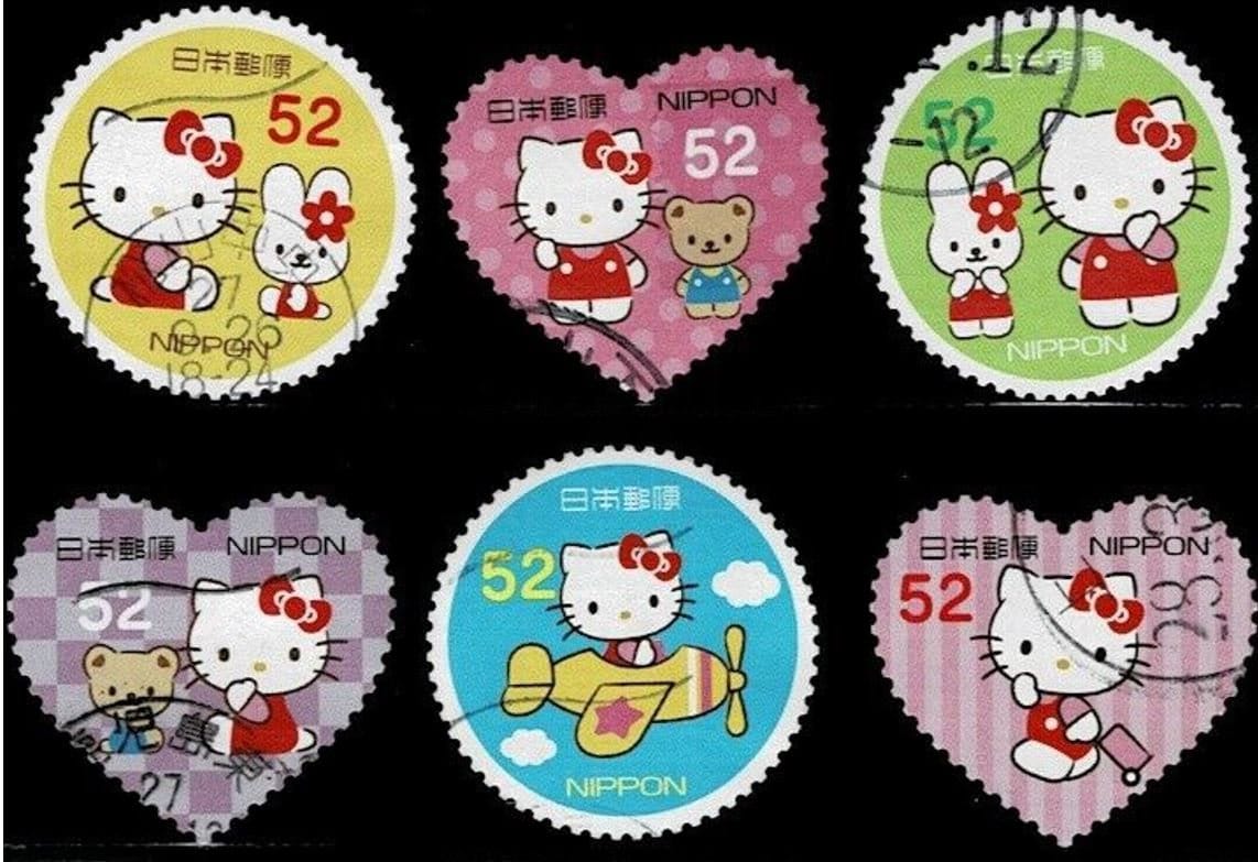 Keiko Takata　日本の古切手　ハローキティ オリジナル 他 日本の使用済み切手：ハローキティ、コレクター向けミックスセット