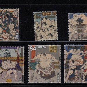 10X to 15X Japan Used Stamps Sumo Sports - off Paper - for Artist ...