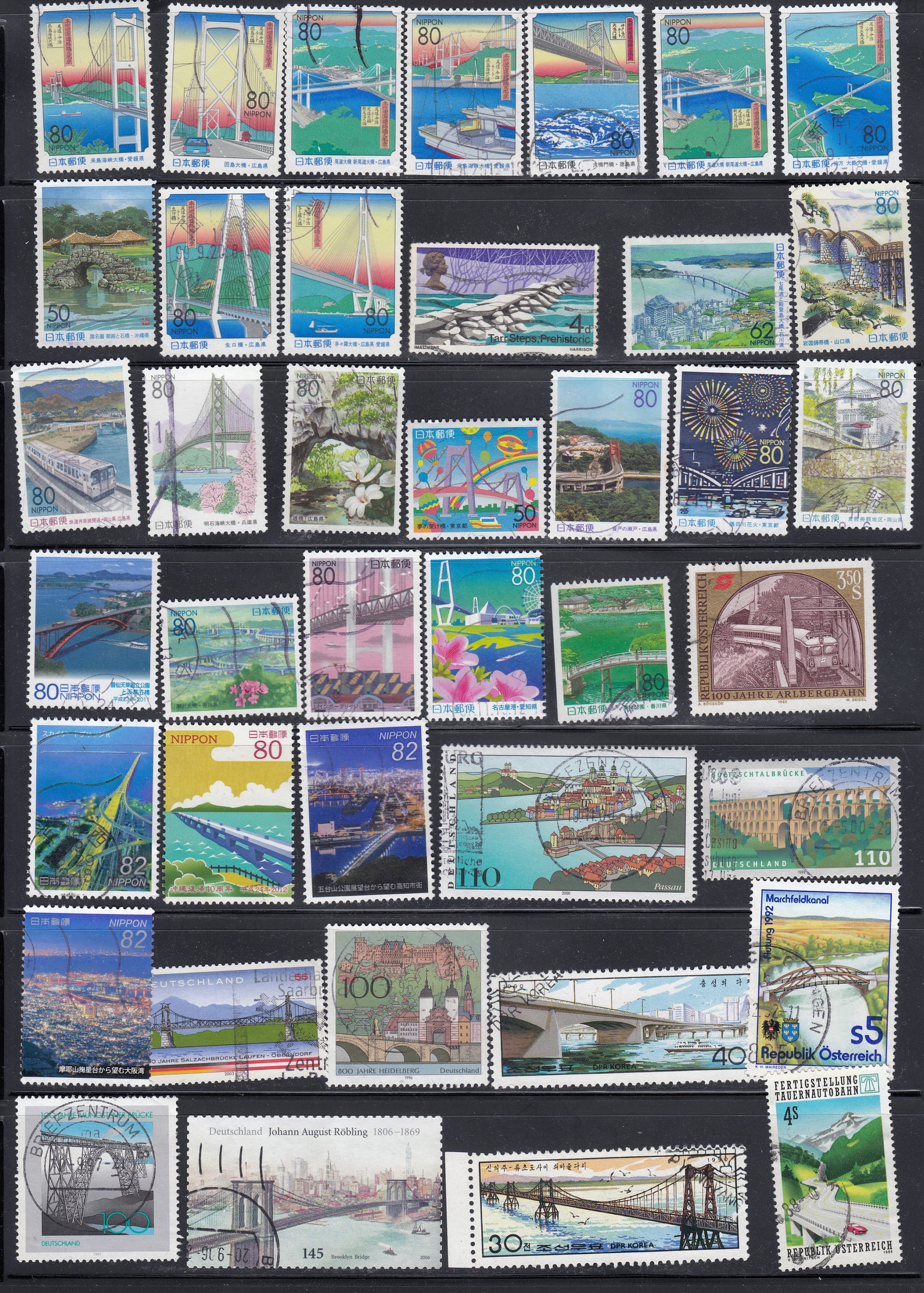 Vintage Bridge Used Postage Stamps All Different - for Stamp Collectors ...