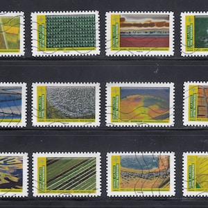 12X FRANCJA 2021 używane znaczki pocztowe - 8 różnych zestawów - bez papieru