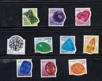 GEMS AND MINARALS, Minerals-- -used postage stamps -off paper