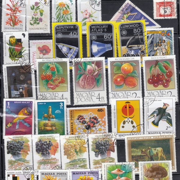 Eastern Europe - Hungary used off paper postage stamps- for artist, crafting, scrapbooking...