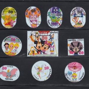 10X Japan     fine used colorful stamps for kids - for artist, crafting, scrapbooking...