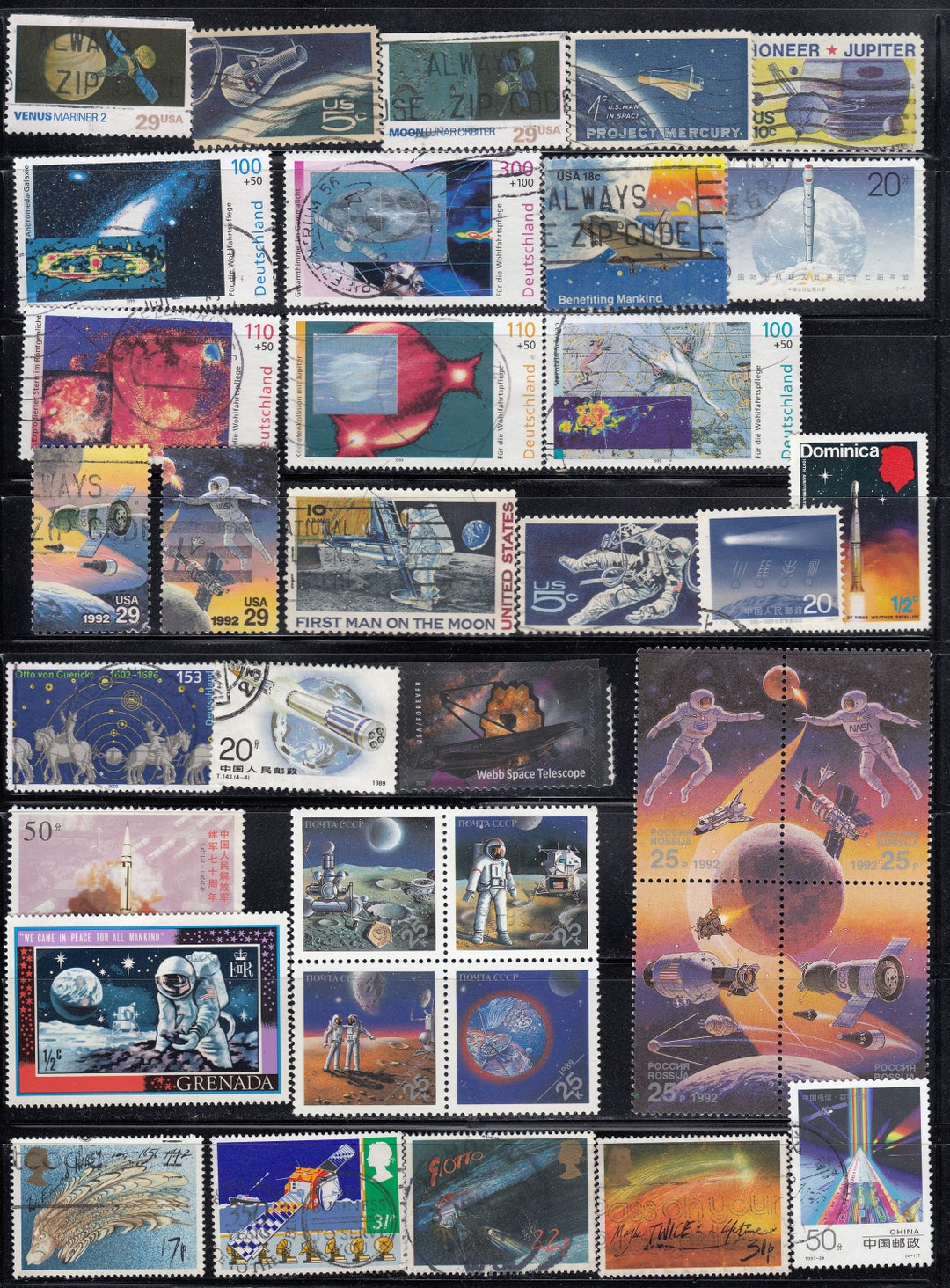 Space Stamp Collection b Space Telescope off Paperall Different Used