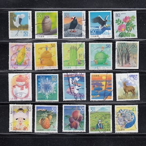 used Vintage  Japanese stamps -Furusato- - off paper- multiple lots , artist, crafting, scrapbooking
