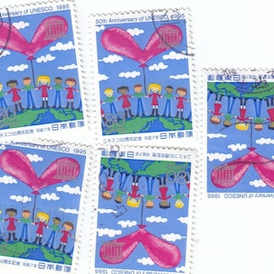 used Vintage Japan stamps -- off paper - multiple designs - for artist, crafting, scrapbooking