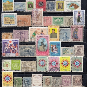 Paesi del Medio Oriente: francobolli usati per realizzare collage di cartoline, album di ritagli artistici e altro ancora