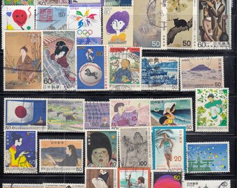 日本のヴィンテージ切手：使用済み、種類も様々 - Etsy 日本