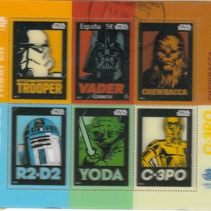 Sellos postales antiguos de STAR WARS: 15 sellos estadounidenses de 41 centavos diferentes