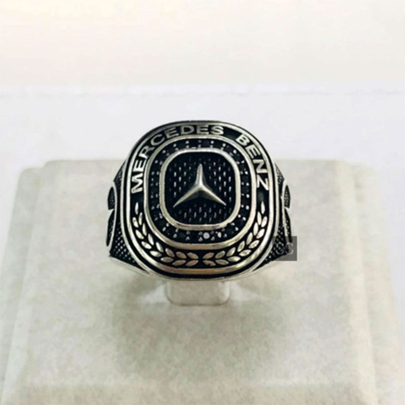 Mercedes Benz Ring, Men Mercedes Ring, 925 Sterling Silver, Statement ...