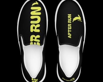 Sneakers slip-on in tela da uomo, design del marchio after run. disegno elegante. potente . minimalista. casuale.